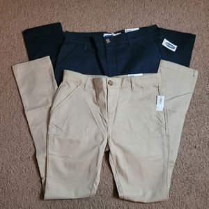 New Old Navy Skinny sz 16 Kids Uniform Pants Khaki/Navy Lot